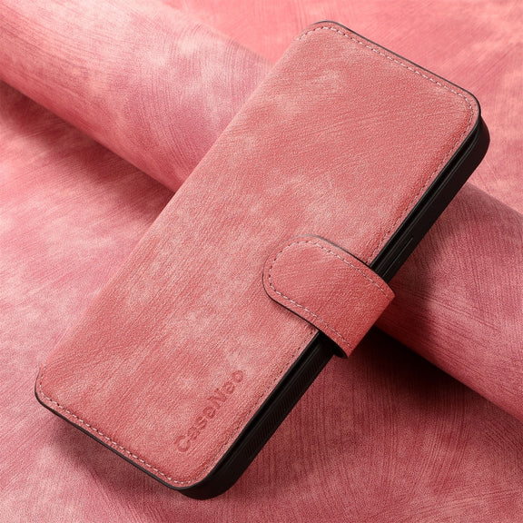For iPhone 16 Plus CaseNeo MagSafe RFID Anti-theft Retro Leather Phone Case(Pink)