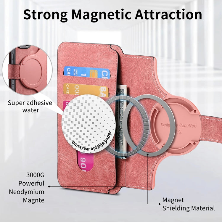 For iPhone 16 Plus CaseNeo MagSafe RFID Anti-theft Retro Leather Phone Case(Pink)