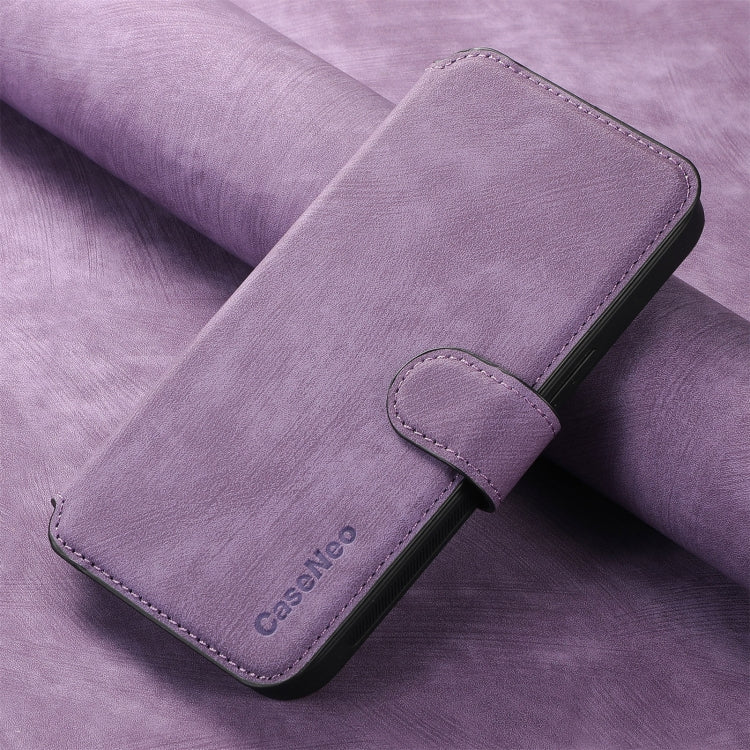 For iPhone 16 Plus CaseNeo MagSafe RFID Anti-theft Retro Leather Phone Case(Purple)