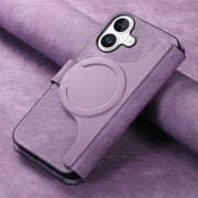 For iPhone 16 Plus CaseNeo MagSafe RFID Anti-theft Retro Leather Phone Case(Purple)