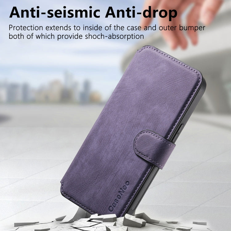 For iPhone 16 Plus CaseNeo MagSafe RFID Anti-theft Retro Leather Phone Case(Purple)
