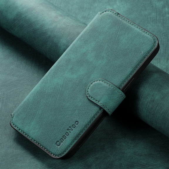 For iPhone 16 CaseNeo MagSafe RFID Anti-theft Retro Leather Phone Case(Green)