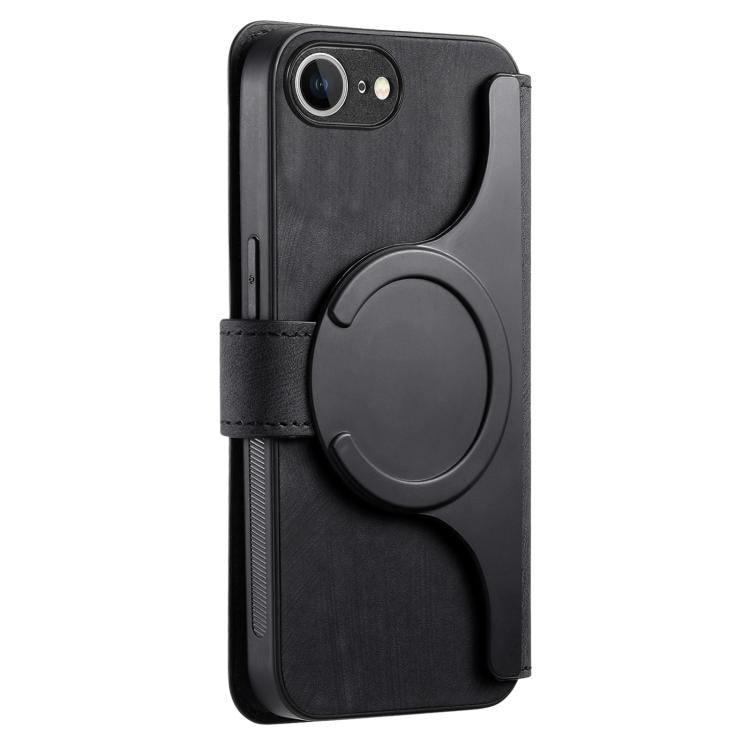 For iPhone 16e CaseNeo MagSafe RFID Anti-theft Retro Leather Phone Case(Black)