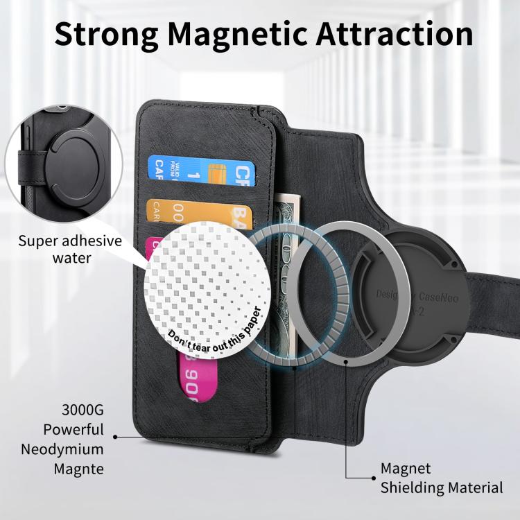 For iPhone 16e CaseNeo MagSafe RFID Anti-theft Retro Leather Phone Case(Black)