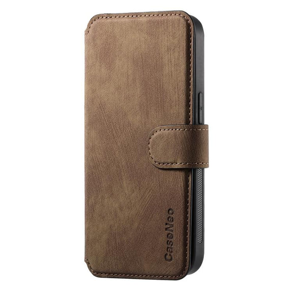 For iPhone 16e CaseNeo MagSafe RFID Anti-theft Retro Leather Phone Case(Brown)