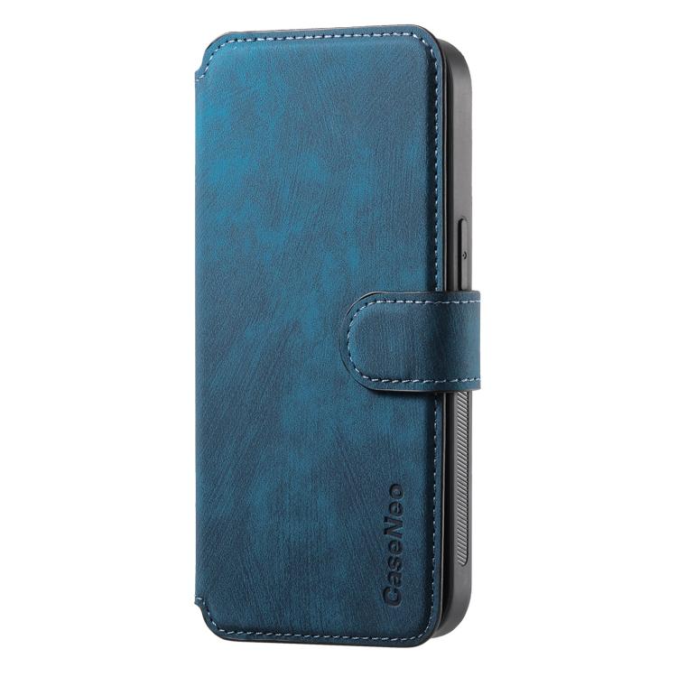 For iPhone 16e CaseNeo MagSafe RFID Anti-theft Retro Leather Phone Case(Blue)