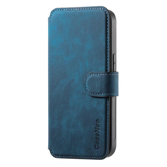 For iPhone 16e CaseNeo MagSafe RFID Anti-theft Retro Leather Phone Case(Blue)