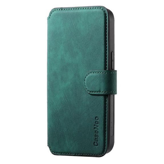 For iPhone 16e CaseNeo MagSafe RFID Anti-theft Retro Leather Phone Case(Green)