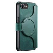 For iPhone 16e CaseNeo MagSafe RFID Anti-theft Retro Leather Phone Case(Green)