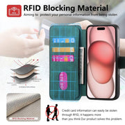 For iPhone 16e CaseNeo MagSafe RFID Anti-theft Retro Leather Phone Case(Green)
