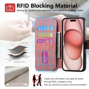 For iPhone 16e CaseNeo MagSafe RFID Anti-theft Retro Leather Phone Case(Pink)
