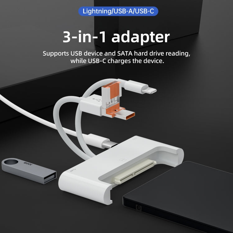 NK-1046TL Pro USB-C / Type-C, 8 Pin, USB to USB-C / Type-C, USB, SATA Interface Multi-function Adapter(White)