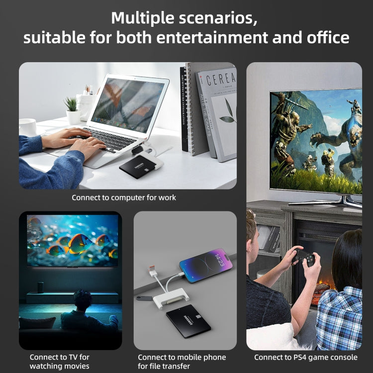 NK-1046TL Pro USB-C / Type-C, 8 Pin, USB to USB-C / Type-C, USB, SATA Interface Multi-function Adapter(White)