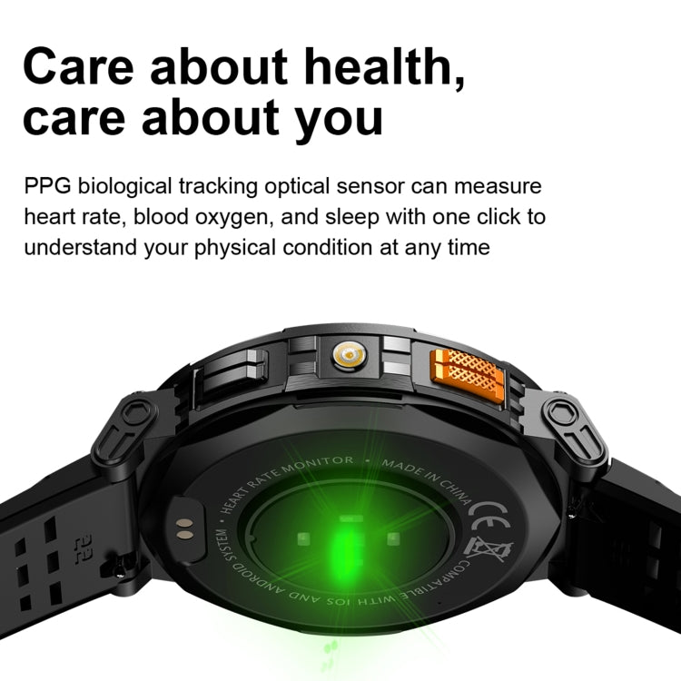 LEMFO K66 1.85 inch Bluetooth Call Smart Watch, Support Heart Rate / Blood Oxygen(Orange)