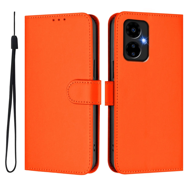 For Boost MobIle Celero 5G 2024 / 3 5G Skin Feel Solid Color Leather Phone Case with Lanyard(Orange)
