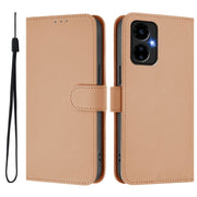 For Boost MobIle Celero 5G 2024 / 3 5G Skin Feel Solid Color Leather Phone Case with Lanyard(Nude)