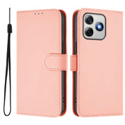 For Ulefone Note 18 Ultra Skin Feel Solid Color Leather Phone Case with Lanyard(Pink)
