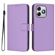 For Ulefone Note 18 Ultra Skin Feel Solid Color Leather Phone Case with Lanyard(Lavender Purple)