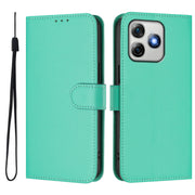 For Ulefone Note 18 Ultra Skin Feel Solid Color Leather Phone Case with Lanyard(Green)