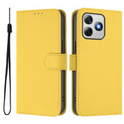 For Ulefone Note 18 Ultra Skin Feel Solid Color Leather Phone Case with Lanyard(Lemon Yellow)