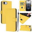 For iPhone 16e Skin Feel Solid Color Leather Phone Case with Lanyard(Lemon Yellow) - iPhone 16e Cases by PMC TechLife | Online Shopping South Africa | PMC TechLife | Buy Now Pay Later Mobicred