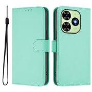 For Tecno Spark Go 2024 4G Skin Feel Solid Color Leather Phone Case with Lanyard(Mint Green)