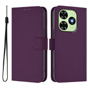 For Tecno Spark Go 2024 4G Skin Feel Solid Color Leather Phone Case with Lanyard(Violet)