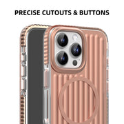 For iPhone 16 Pro Mutural Corrugated Texture Magsafe Magnetic Shockproof Phone Case(Blue)