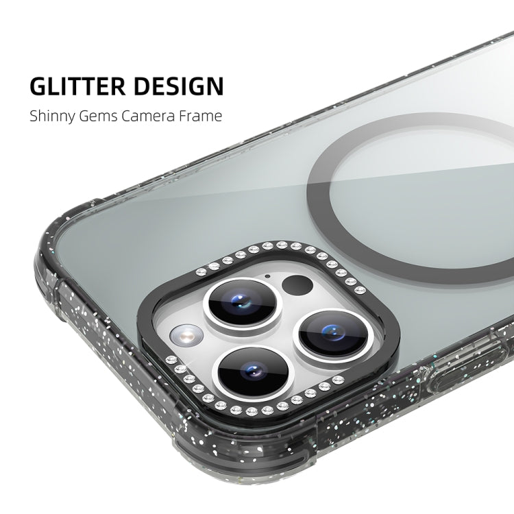 For iPhone 16 Mutural Blink Series Glitter Edge MagSafe Magnetic Phone Case(Orange)