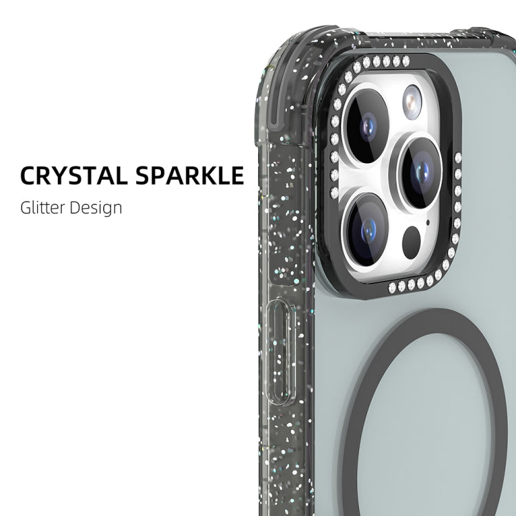 For iPhone 16 Mutural Blink Series Glitter Edge MagSafe Magnetic Phone Case(Orange)