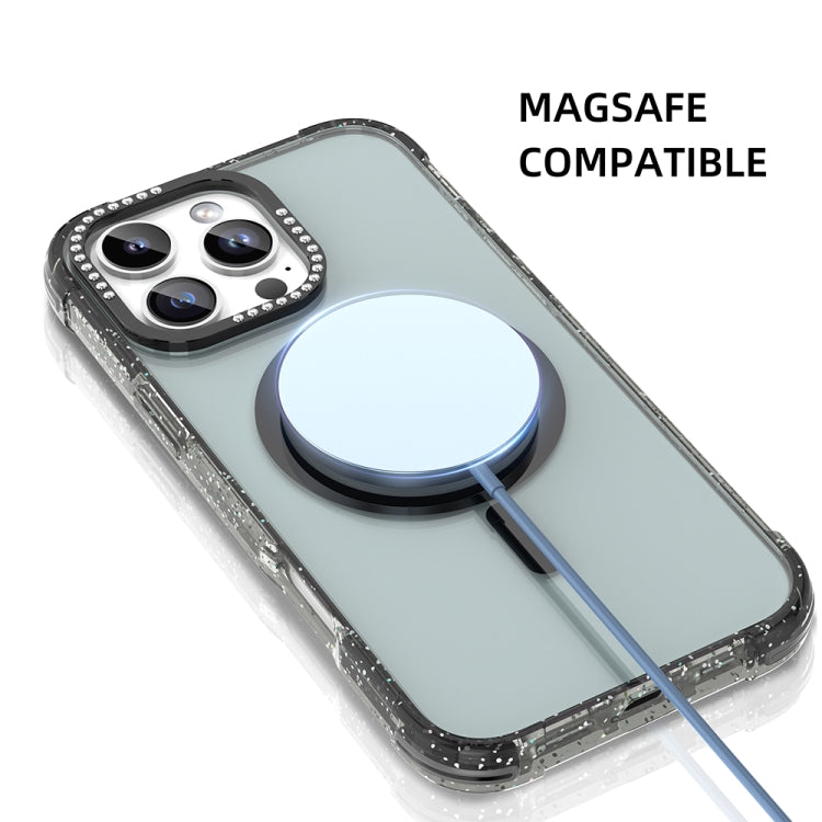 For iPhone 16 Mutural Blink Series Glitter Edge MagSafe Magnetic Phone Case(Orange)