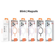 For iPhone 16 Mutural Blink Series Glitter Edge MagSafe Magnetic Phone Case(Orange)
