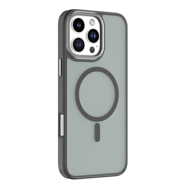 For iPhone 16 Pro Mutural Skin Feel Series Frosted MagSafe Magnetic Phone Case(Black)