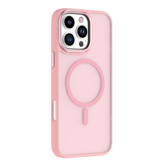 For iPhone 16 Pro Mutural Skin Feel Series Frosted MagSafe Magnetic Phone Case(Pink)