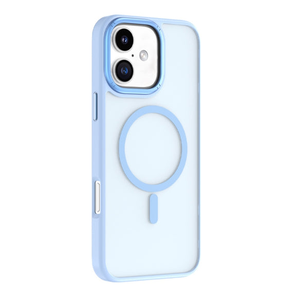 For iPhone 16 Mutural Skin Feel Series Frosted MagSafe Magnetic Phone Case(Light Blue)