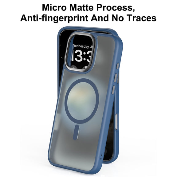 For iPhone 16 Pro Mutural Skin Feel Series Frosted MagSafe Magnetic Phone Case(Grey)