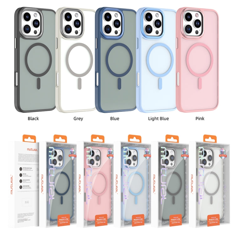 For iPhone 16 Pro Mutural Skin Feel Series Frosted MagSafe Magnetic Phone Case(Grey)