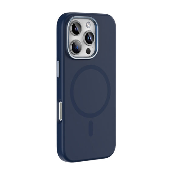 For iPhone 16 Pro Max Mutural Karen Series Liquid Silicone MagSafe Magnetic Phone Case(Navy Blue)