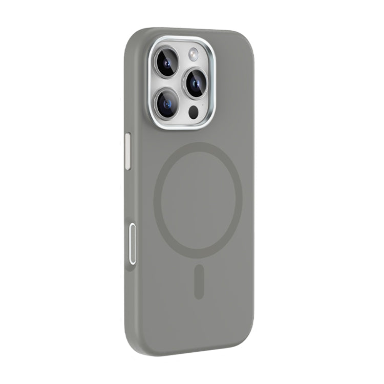 For iPhone 16 Pro Max Mutural Karen Series Liquid Silicone MagSafe Magnetic Phone Case(Grey)