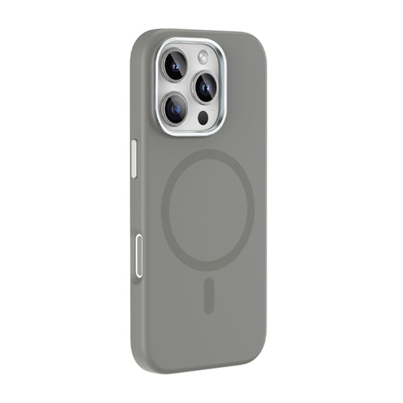 For iPhone 16 Pro Max Mutural Karen Series Liquid Silicone MagSafe Magnetic Phone Case(Grey)