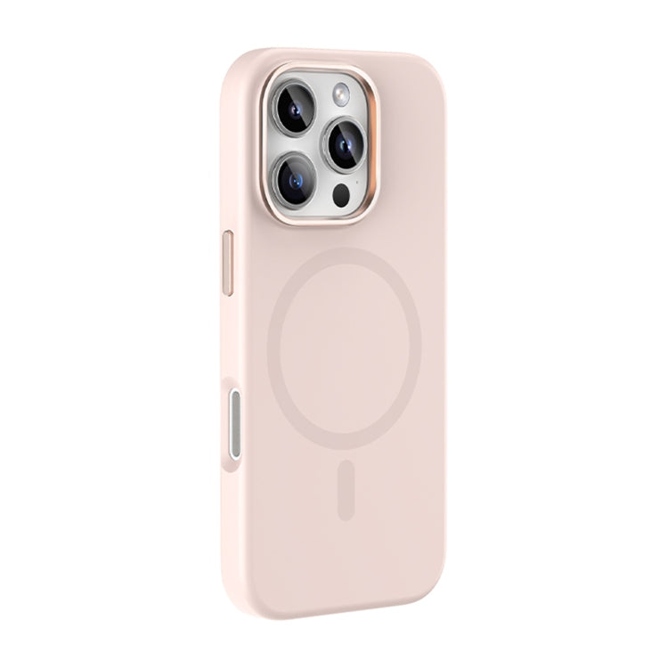 For iPhone 16 Pro Mutural Karen Series Liquid Silicone MagSafe Magnetic Phone Case(Pink)