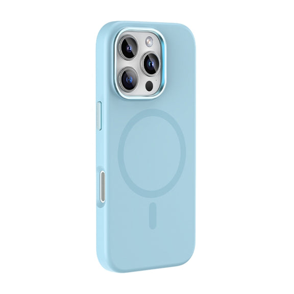 For iPhone 16 Pro Mutural Karen Series Liquid Silicone MagSafe Magnetic Phone Case(Sky Blue)