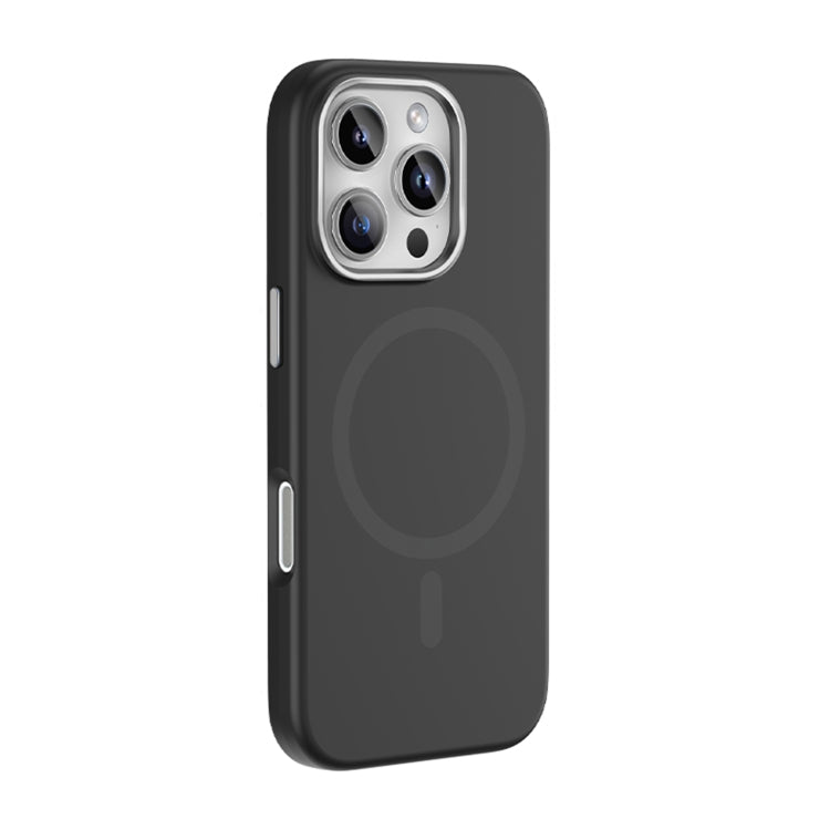 For iPhone 16 Pro Mutural Karen Series Liquid Silicone MagSafe Magnetic Phone Case(Black)