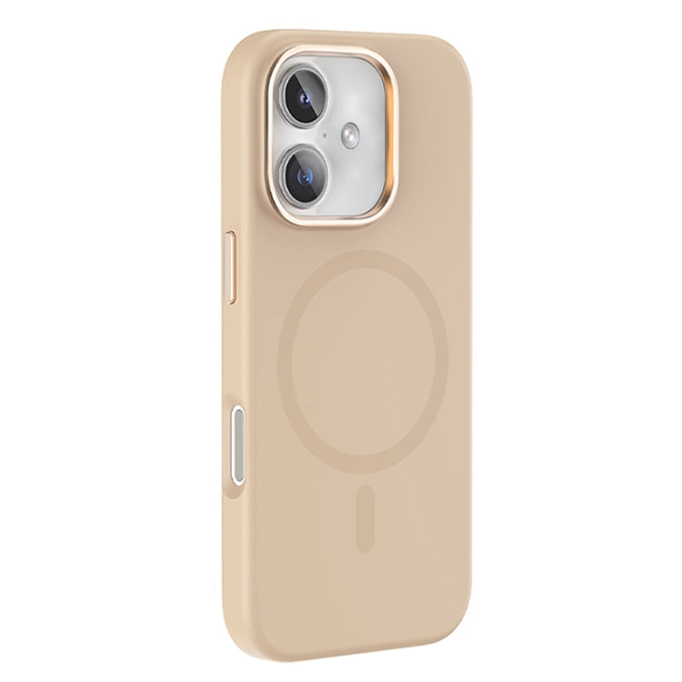 For iPhone 16 Mutural Karen Series Liquid Silicone MagSafe Magnetic Phone Case(Desert Gold)