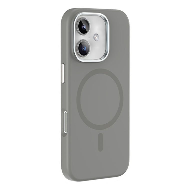 For iPhone 16 Mutural Karen Series Liquid Silicone MagSafe Magnetic Phone Case(Grey)