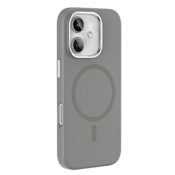 For iPhone 16 Mutural Karen Series Liquid Silicone MagSafe Magnetic Phone Case(Grey)