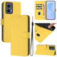 For Motorola Edge 5G 2024 Skin Feel Solid Color Leather Phone Case with Lanyard(Lemon Yellow) - Motorola Cases by PMC Jewellery | Online Shopping South Africa | PMC Jewellery | Buy Now Pay Later Mobicred
