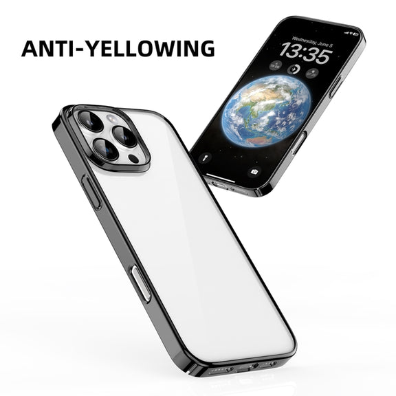 For iPhone 16 Pro Max Mutural Jiantou Series Electroplating Hybrid PC Phone Case(Dark Blue)