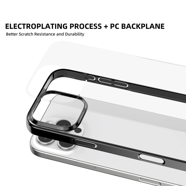 For iPhone 16 Pro Mutural Jiantou Series Electroplating Hybrid PC Phone Case(Black)