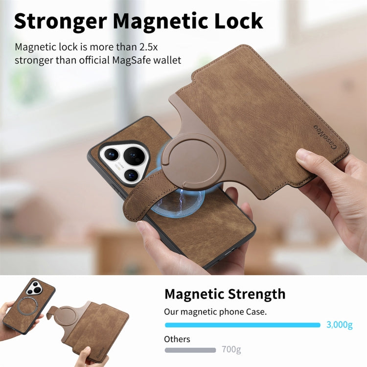 For Huawei Pura 70 CaseNeo MagSafe RFID Anti-theft Retro Leather Phone Case(Brown)
